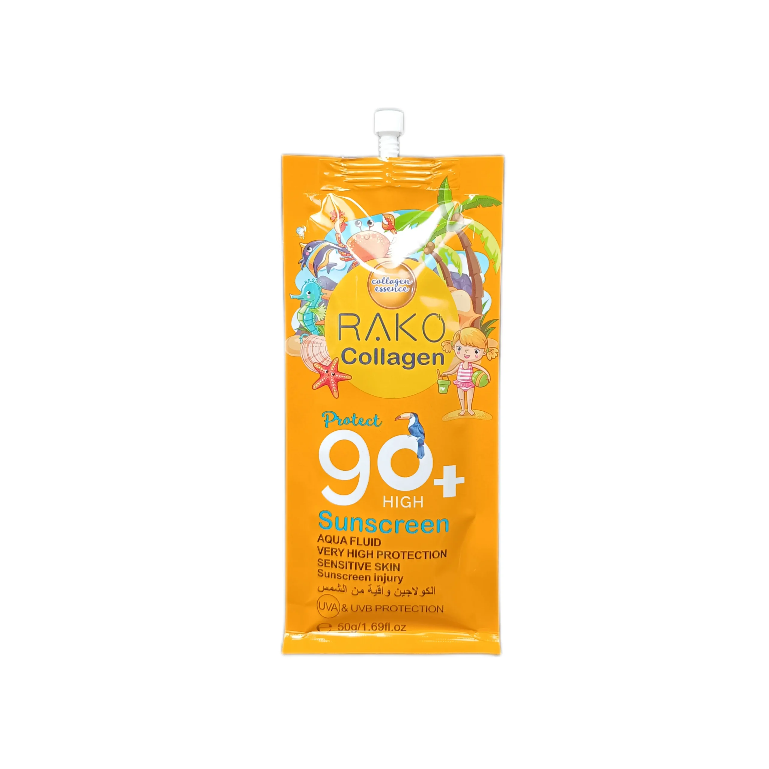 ضدآفتاب ساندیسی صورت و بدن SPF90 راکو | RAKO(نارنجی)